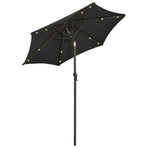 Garden Parasol with LED Lights Black 200x211 cm Aluminium