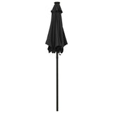 Garden Parasol with LED Lights Black 200x211 cm Aluminium