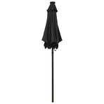 Garden Parasol with LED Lights Black 200x211 cm Aluminium