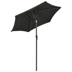 Garden Parasol with LED Lights Black 200x211 cm Aluminium