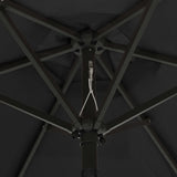Garden Parasol with LED Lights Black 200x211 cm Aluminium