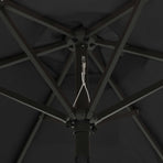 Garden Parasol with LED Lights Black 200x211 cm Aluminium