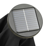 Garden Parasol with LED Lights Black 200x211 cm Aluminium - Low Angle