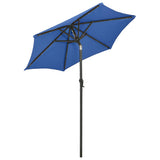 Garden Parasol with LED Lights Azure Blue 200x211 cm Aluminium - Top-Down View