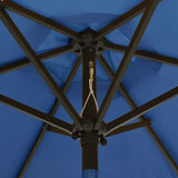 Garden Parasol with LED Lights Azure Blue 200x211 cm Aluminium - 45-Degree Angle