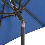 Garden Parasol with LED Lights Azure Blue 200x211 cm Aluminium - Rear View