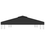 2-Tier Gazebo Top Cover 310 g/m² 3x3 m Black