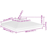 2-Tier Gazebo Top Cover 310 g/m² 3x3 m White