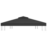 2-Tier Gazebo Top Cover 310 g/m² 4x3 m Black