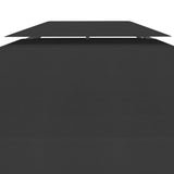 2-Tier Gazebo Top Cover 310 g/m² 4x3 m Black - Top-Down View
