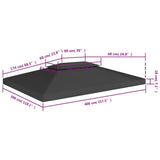 2-Tier Gazebo Top Cover 310 g/m² 4x3 m Black - Close-Up Angle