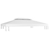 2-Tier Gazebo Top Cover 310 g/m² 4x3 m White - Front View