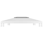 2-Tier Gazebo Top Cover 310 g/m² 4x3 m White