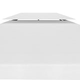 2-Tier Gazebo Top Cover 310 g/m² 4x3 m White - 45-Degree Angle