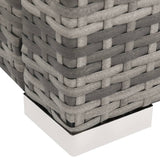 Double Sun Lounger Poly Rattan Grey - Rear View