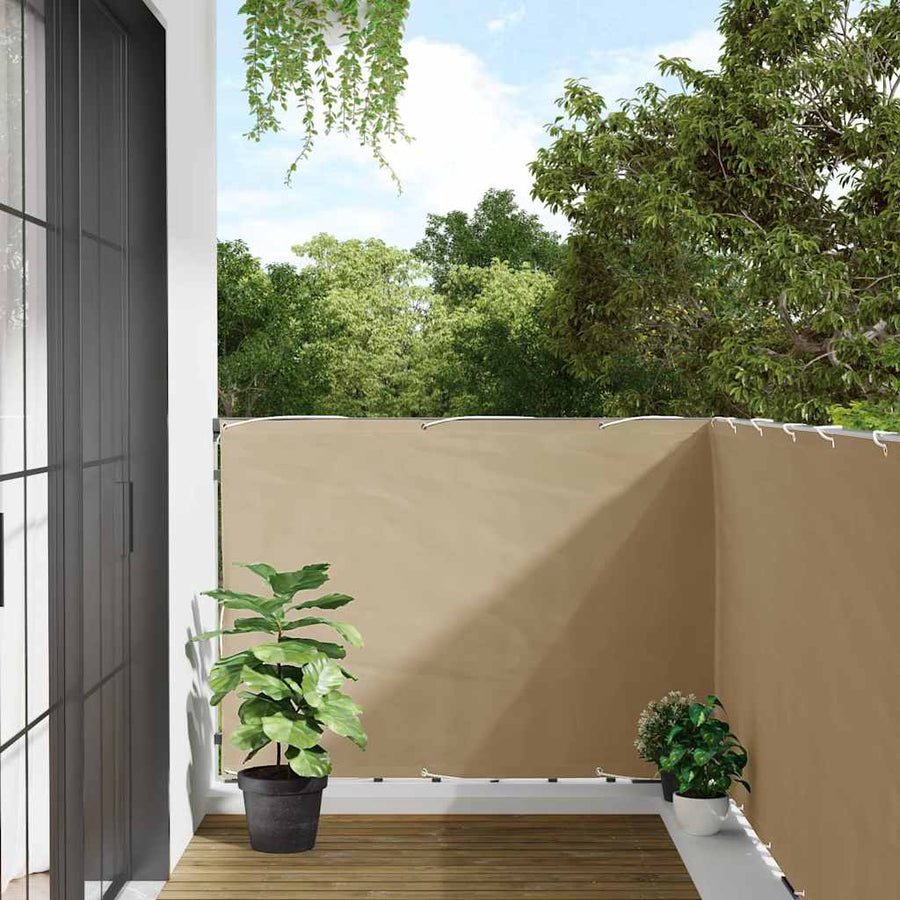 Balcony Screen Beige 120x400 cm Oxford Fabric