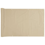 Balcony Screen Beige 120x500 cm Oxford Fabric - Front View