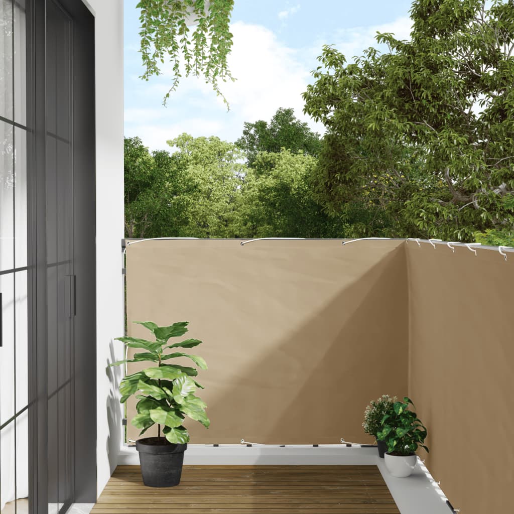 Balcony Screen Beige 120x500 cm Oxford Fabric