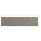 Balcony Screen Taupe 75x300 cm Oxford Fabric - 45-Degree Angle