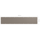 Balcony Screen Taupe 75x400 cm Oxford Fabric - 45-Degree Angle