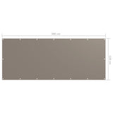 Balcony Screen Taupe 120x300 cm Oxford Fabric - 45-Degree Angle