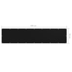 Balcony Screen Black 90x400 cm Oxford Fabric