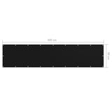 Balcony Screen Black 90x400 cm Oxford Fabric - 45-Degree Angle