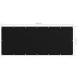 Balcony Screen Black 120x300 cm Oxford Fabric - 45-Degree Angle