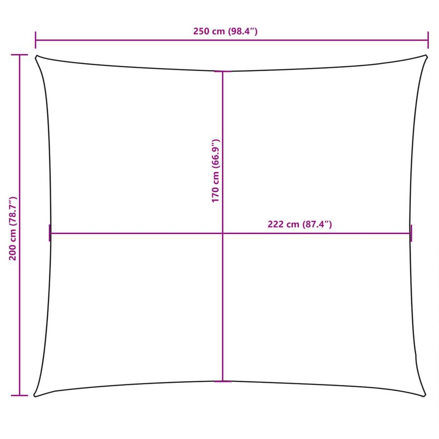 Sunshade Sail Oxford Fabric Rectangular 2x2.5 m Anthracite
