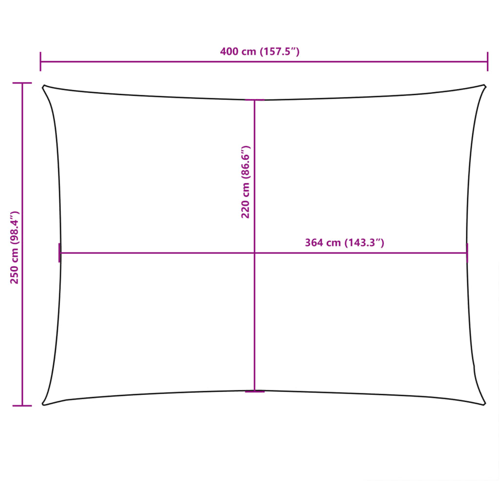 Sunshade Sail Oxford Fabric Rectangular 2.5x4 m Anthracite