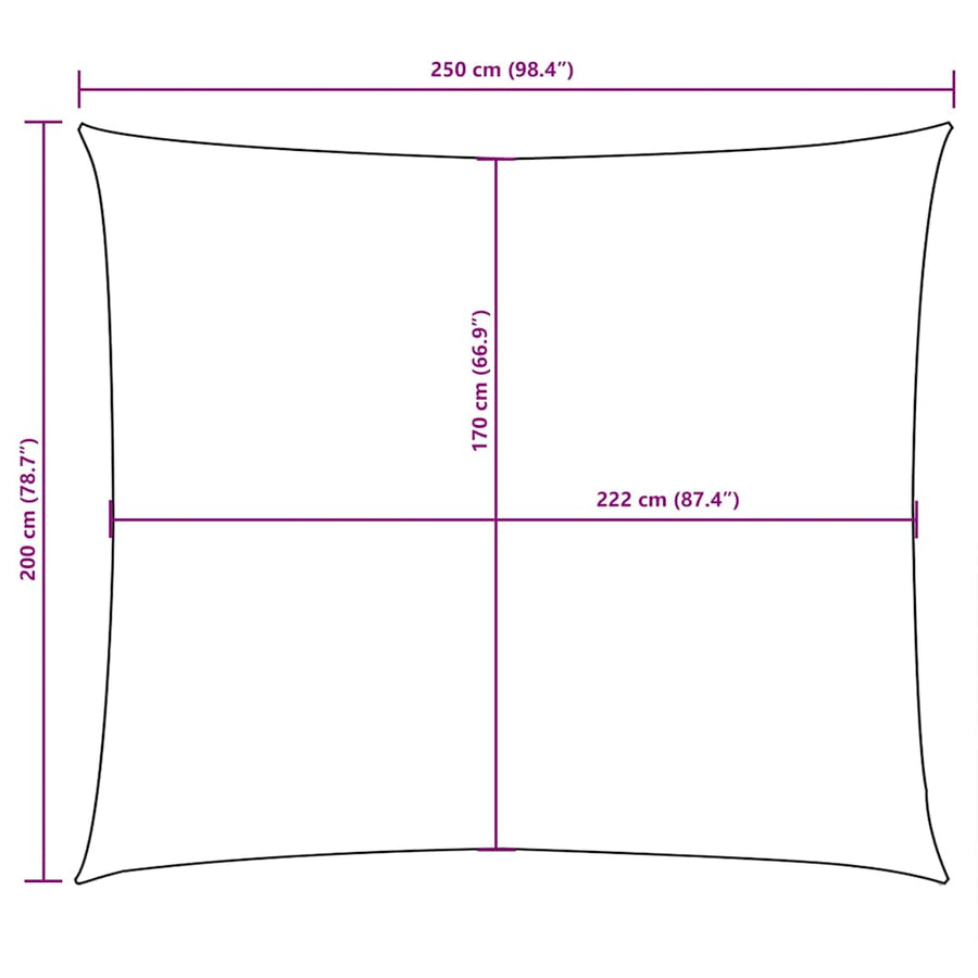 Sunshade Sail Oxford Fabric Rectangular 2x2,5 m Cream