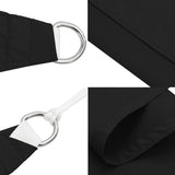Sunshade Sail Oxford Fabric Rectangular 3.5x5 m Black - Close-Up Angle