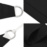 Sunshade Sail Oxford Fabric Rectangular 4x5 m Black - Close-Up Angle