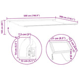 Awning Frame Manual Anthracite 500 x 300 cm Aluminium