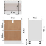 Bottom Cabinet Lyon White 60x46x81.5 cm Engineered Wood - Extra Image