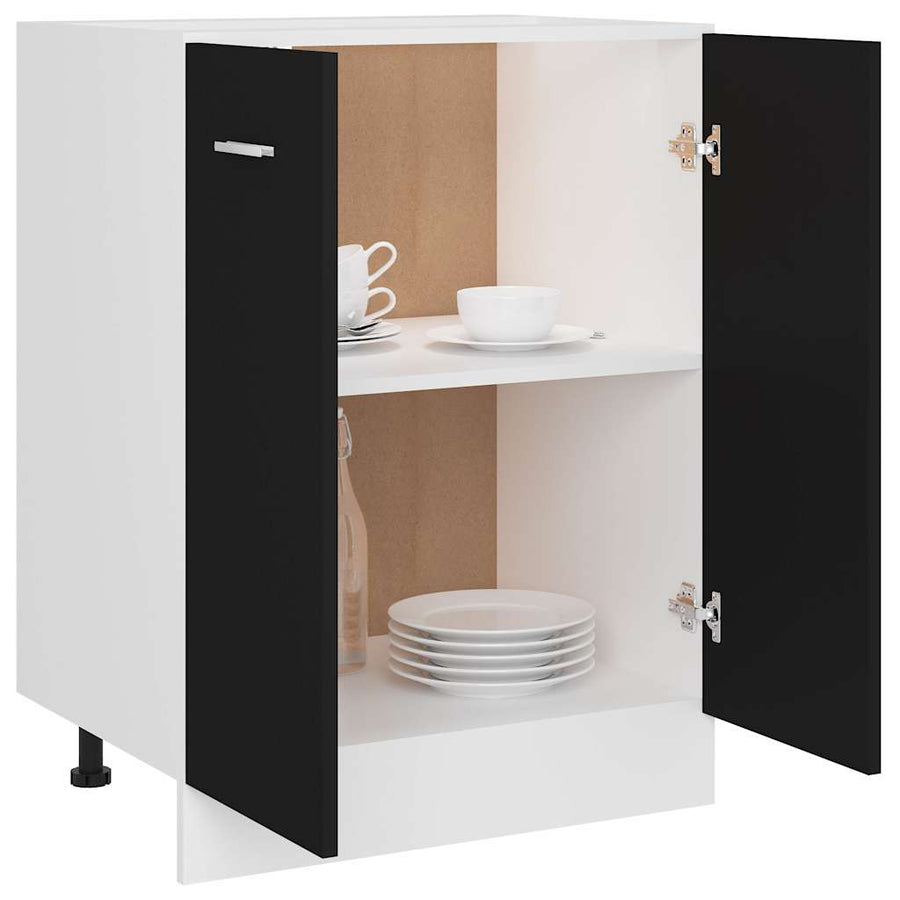 Bottom Cabinet Lyon Black 60x46x81.5 cm Engineered Wood