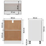 Bottom Cabinet Lyon Concrete Grey 60x46x81.5 cm Engineered Wood - Extra Image