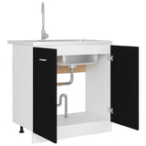 Sink Bottom Cabinet Lyon Black 80x46x81.5 cm Engineered Wood - Top-Down View