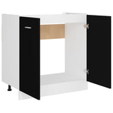 Sink Bottom Cabinet Lyon Black 80x46x81.5 cm Engineered Wood - 45-Degree Angle