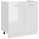 Sink Bottom Cabinet Lyon High Gloss White 80x46x81.5 cm Engineered Wood