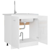 Sink Bottom Cabinet Lyon High Gloss White 80x46x81.5 cm Engineered Wood - Top-Down View