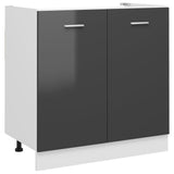 Sink Bottom Cabinet Lyon High Gloss Grey 80x46x81.5 cm Engineered Wood