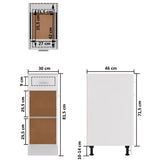Drawer Bottom Cabinet Lyon White 30x46x81.5 cm Engineered Wood