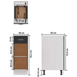 Drawer Bottom Cabinet Lyon Grey 30x46x81.5 cm Engineered Wood - Extra Image