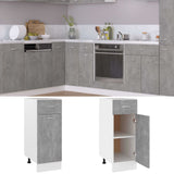 Drawer Bottom Cabinet Lyon Concrete Grey 30x46x81.5 cm Engineered Wood - Front View