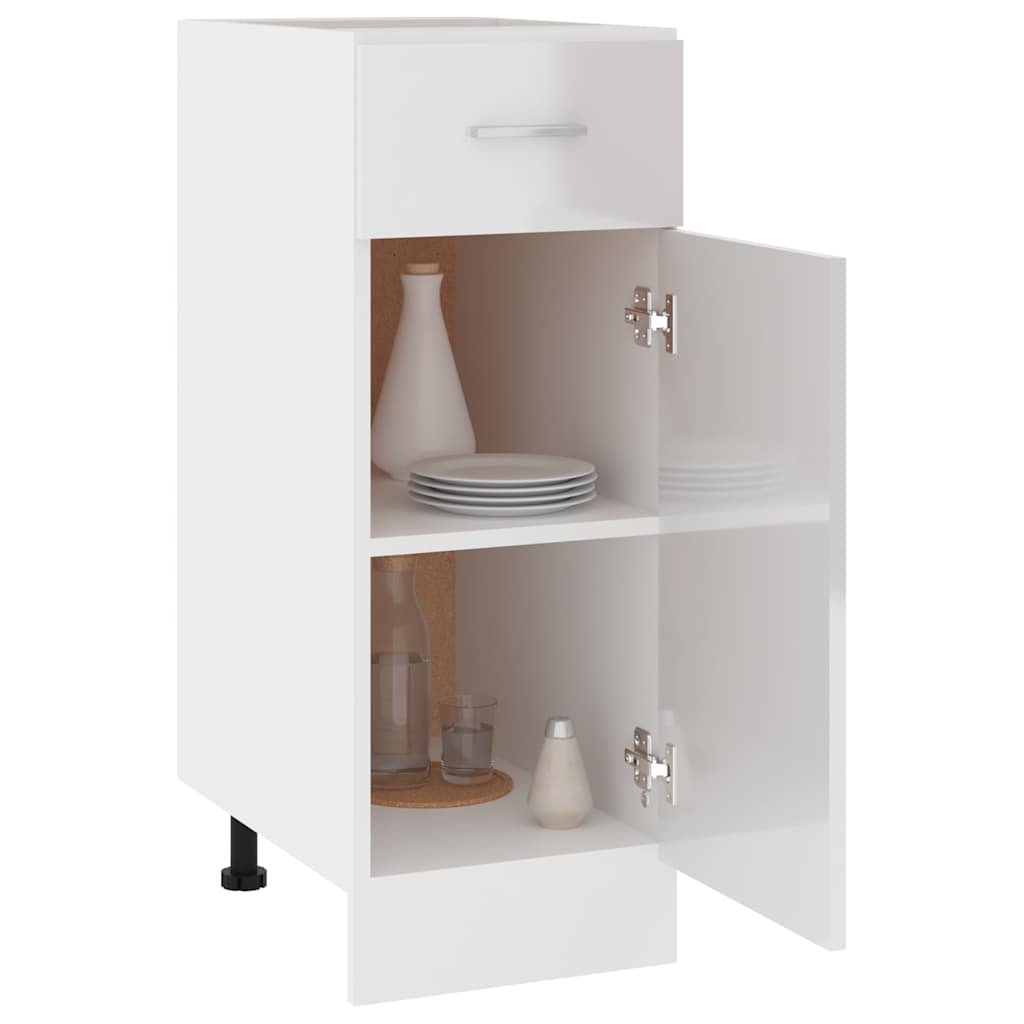 Drawer Bottom Cabinet Lyon High Gloss White 30x46x81.5 cm Engineered Wood