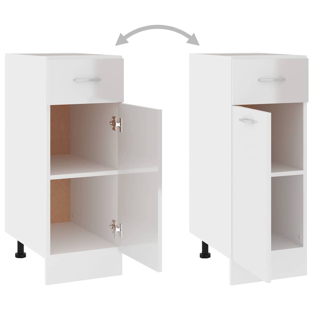 Drawer Bottom Cabinet Lyon High Gloss White 30x46x81.5 cm Engineered Wood
