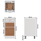 Drawer Bottom Cabinet Lyon White 40x46x81.5 cm Engineered Wood
