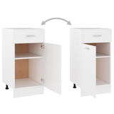 Drawer Bottom Cabinet Lyon White 40x46x81.5 cm Engineered Wood - Rear View