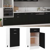 Drawer Bottom Cabinet Lyon Black 40x46x81.5 cm Engineered Wood - Front View